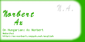 norbert ax business card
